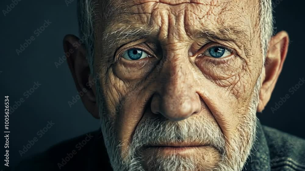 A close-up portrait of an elderly man with a white beard, looking directly at the camera A close-up portrait of an elderly man with a white beard, looking directly at the camera