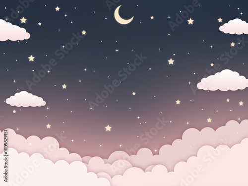 キラキラ星空の背景素材2