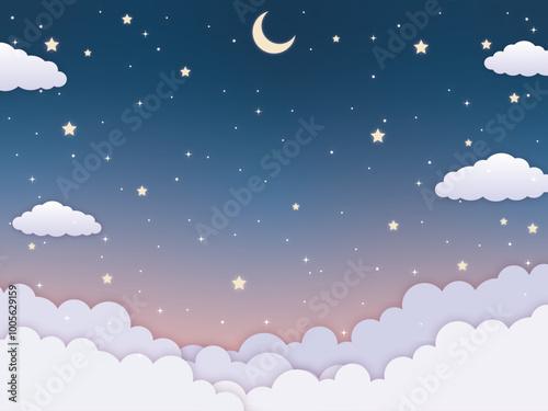 キラキラ星空の背景素材1