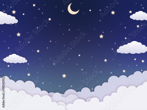 キラキラ星空の背景素材3
