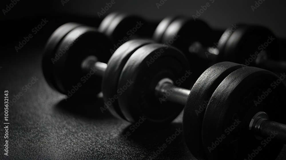 Stylish dumbbell designed for fitness enthusiasts, showcasing a sleek and modern aesthetic. The dumbbell features a matte black finish with ergonomic grips, making it not only functional Stylish dumbbell designed for fitness enthusiasts, showcasing a sleek and modern aesthetic. The dumbbell features a matte black finish with ergonomic grips, making it not only functional