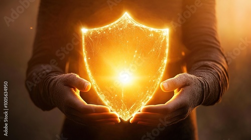 Energy shield designed to protect against negativity, featuring a radiant and vibrant aura that embodies strength and positivity. 