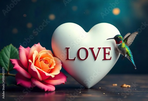 love birds 3d love background love day card