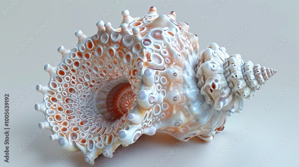 Obraz premium Seashell Macro Photography: A Close-Up Look at Nature's Spiral