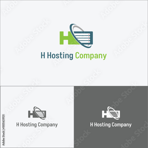 H Hosting and storage and cloud computing logo