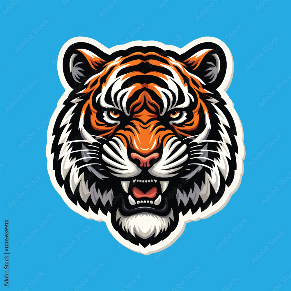 tiger head sticker vector illustration tiger head sticker vector illustration