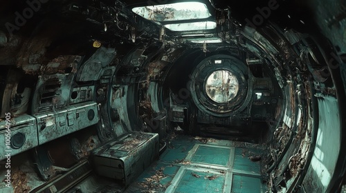 Wallpaper Mural Interior of an Abandoned and Decaying Spacecraft Torontodigital.ca