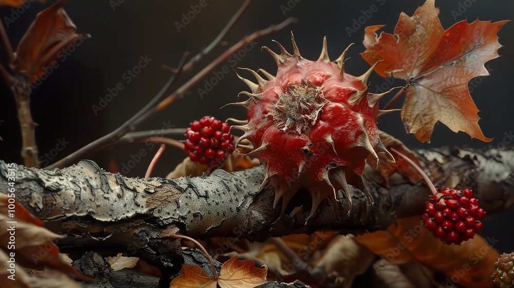 Red Berries and Autumn Leaves: A Close-Up Look at Nature's Beauty Red Berries and Autumn Leaves: A Close-Up Look at Nature's Beauty