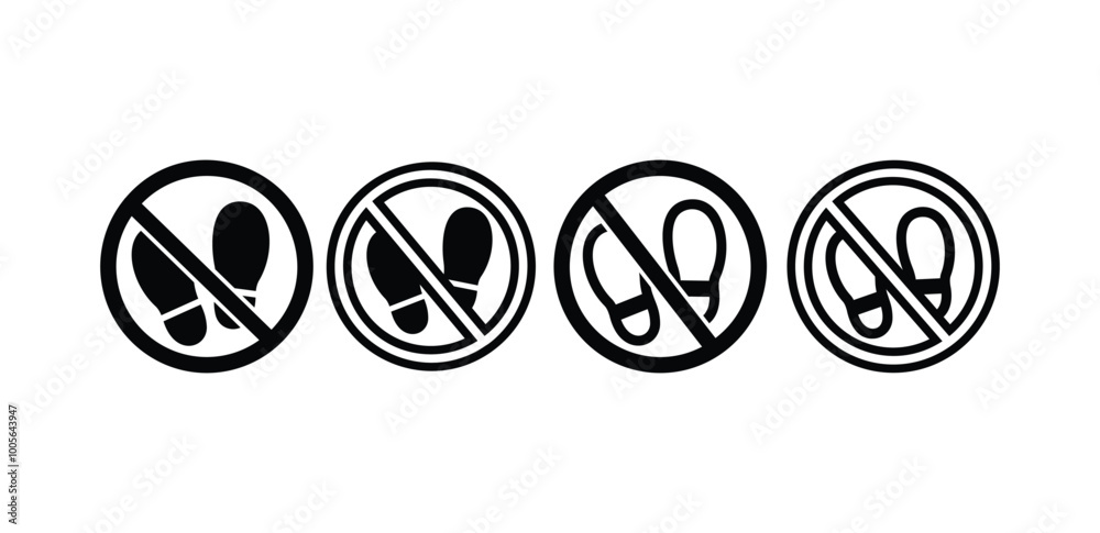 set of do not walk or stand here icon symbol sign vector design black white color illustration isolated set of do not walk or stand here icon symbol sign vector design black white color illustration isolated