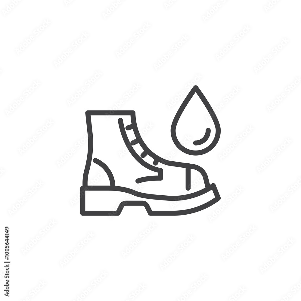 Waterproof Footwear line icon