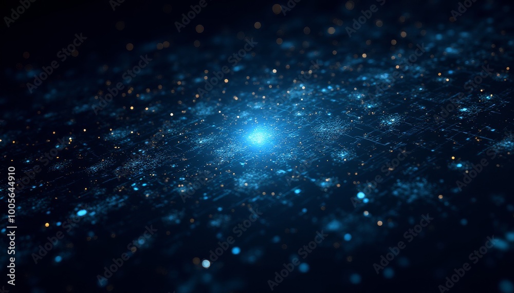 Obraz premium A blue and white image of a galaxy with a bright star in the center