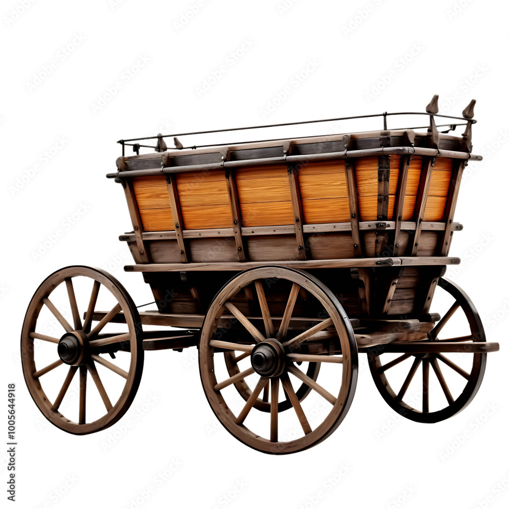 Fototapeta premium Wagon cart isolated on transparent background 
