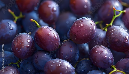 Wallpaper Mural bunch of grapes, fresh grapes with leaves  Torontodigital.ca