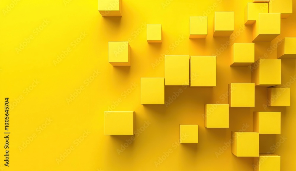 Abstract Yellow Cube Composition Abstract Yellow Cube Composition
