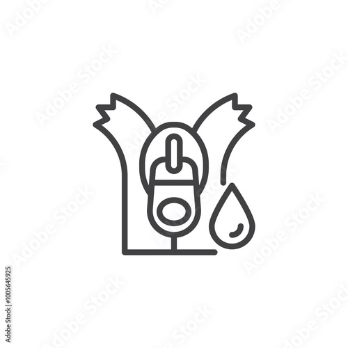 Waterproof Zipper line icon