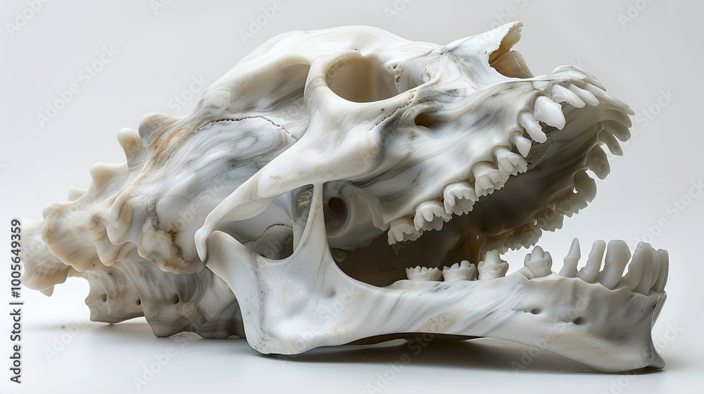 Marble Animal Skull Sculpture: A Close-Up Look at Life and Death Marble Animal Skull Sculpture: A Close-Up Look at Life and Death