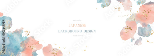 和風, 和柄, 花, 水彩, 背景, 年賀状, 梅の花, 椿, お正月, 正月, 北欧風, ベクター, フレーム, かわいい, おしゃれ, 抽象的, 和, 金箔, イラスト