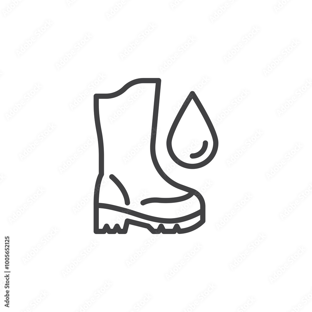 Waterproof Boot line icon Waterproof Boot line icon