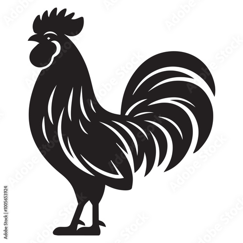 Chicken Silhouette Design - Chicken Farm animal vector illustration 
