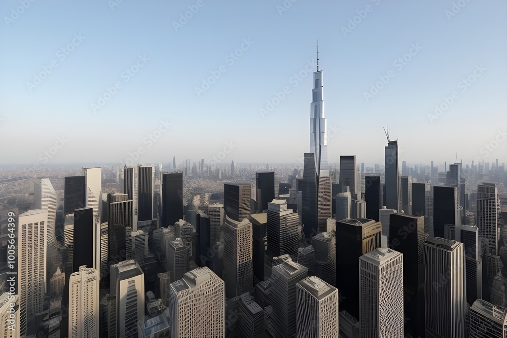 Impressive Skyscrapers in a Vibrant Metropolis Generative AI illustration Impressive Skyscrapers in a Vibrant Metropolis Generative AI illustration