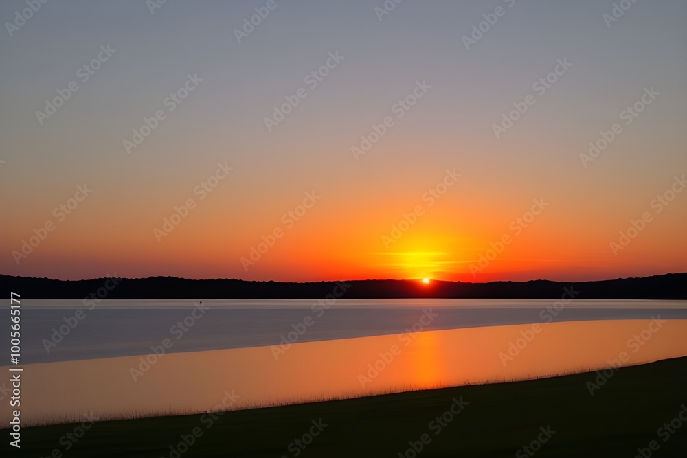 Vibrant Sunset Isolated on White Background Generative AI illustration Vibrant Sunset Isolated on White Background Generative AI illustration