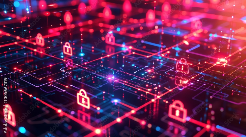 Vibrant backdrop illustrating network security.