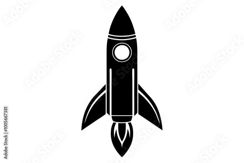 Rocket icon, Space ship vector silhouette
