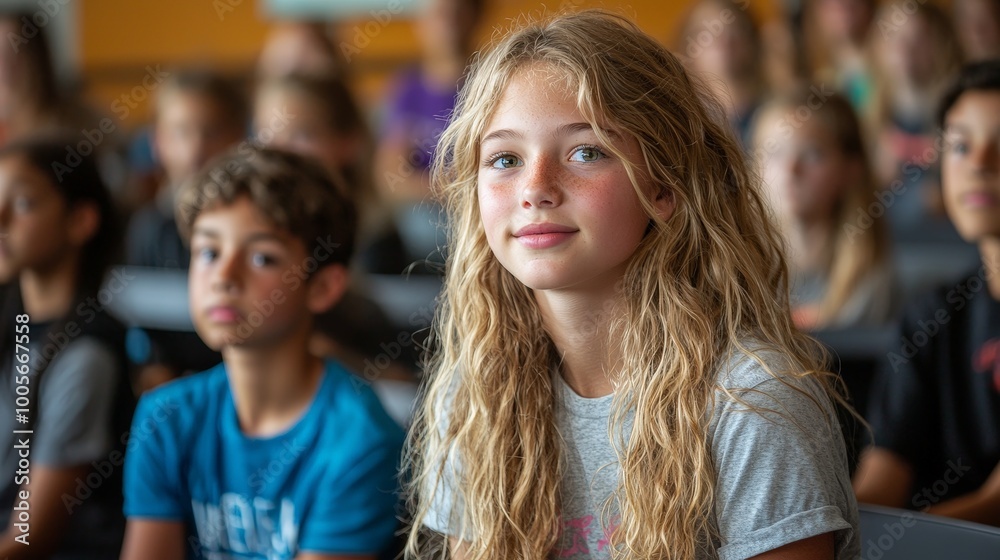 A classroom scene featuring a girl with long hair and a boy, both engaged in learning. A classroom scene featuring a girl with long hair and a boy, both engaged in learning.