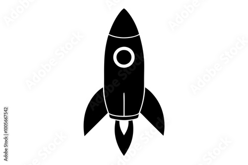 Rocket icon, Space ship vector silhouette

