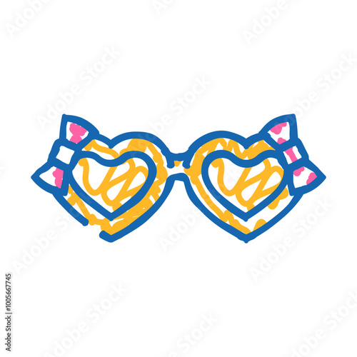 kig girl glasses frame doodle icon sketch vector. kig girl glasses frame sign. isolated symbol illustration photo