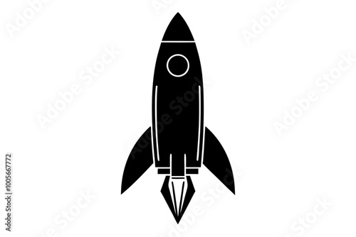 
Launch spaceship silhouette, Rocket vector icon, Rocket fast flying for space
