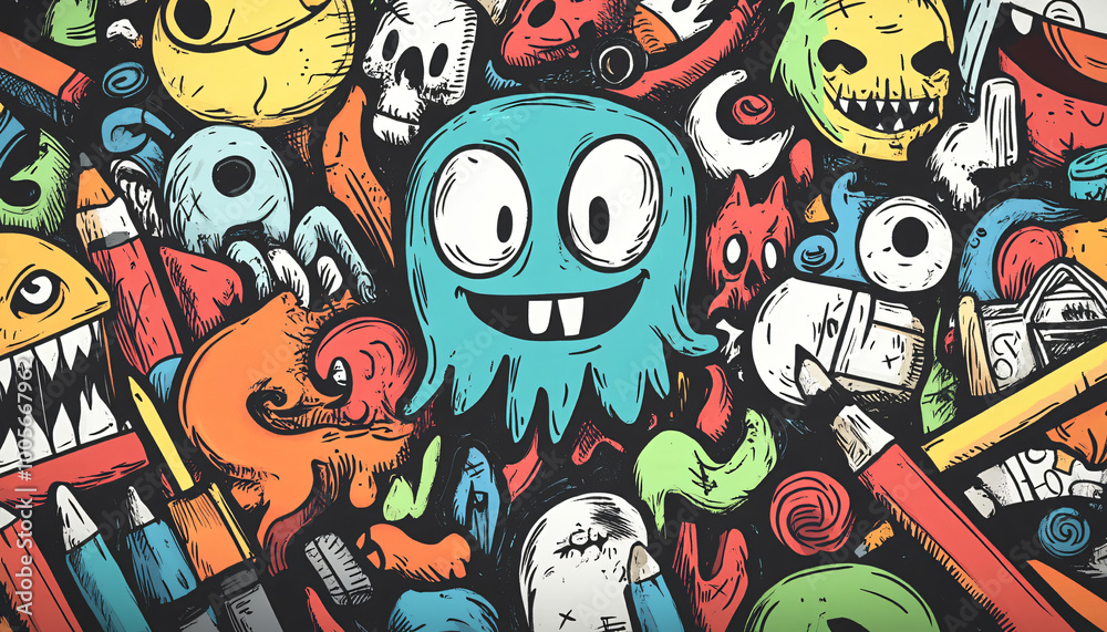 Obraz premium seamless pattern with flowers and butterflies