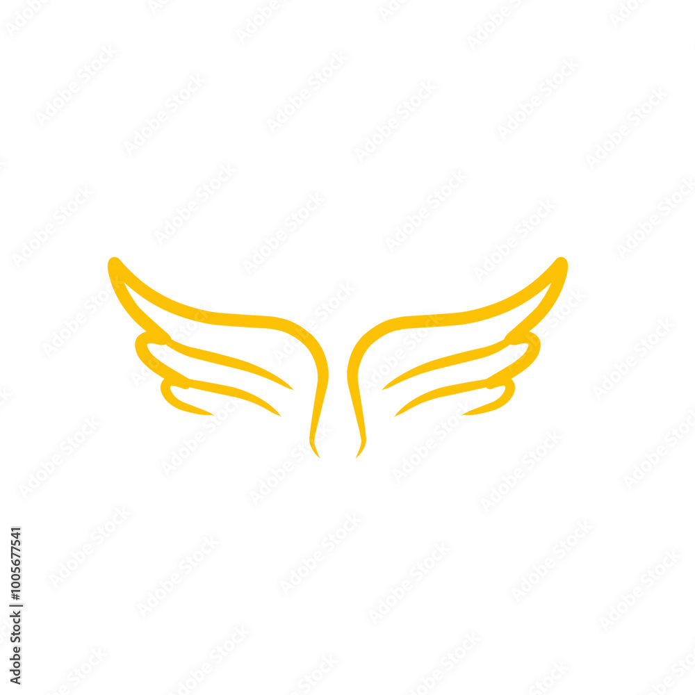 Obraz premium gold wings logo design