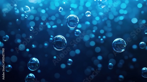 Wallpaper Mural Abstract Blue Bubbles in Motion Torontodigital.ca