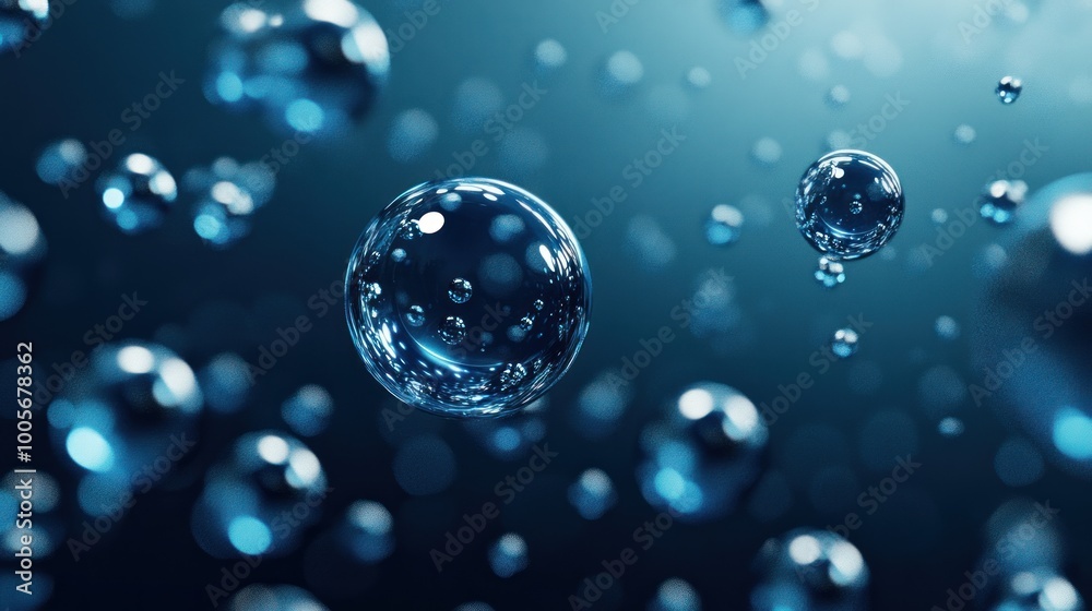 custom made wallpaper toronto digitalAbstract Water Bubbles on a Blue Background