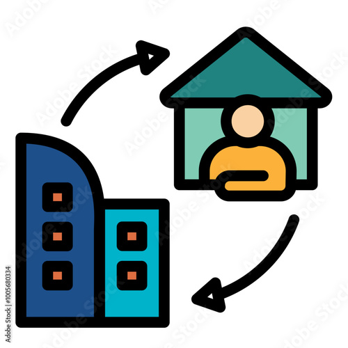 Hybrid Work Icon