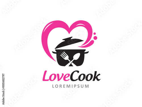 Love Cook logo symbol or icon template