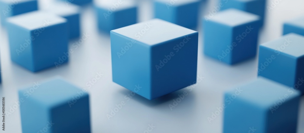 Blue Cubes Abstract Minimalist Background Blue Cubes Abstract Minimalist Background