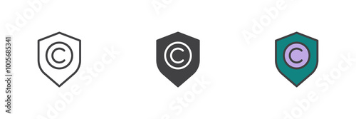 Copyright protection different style icon set