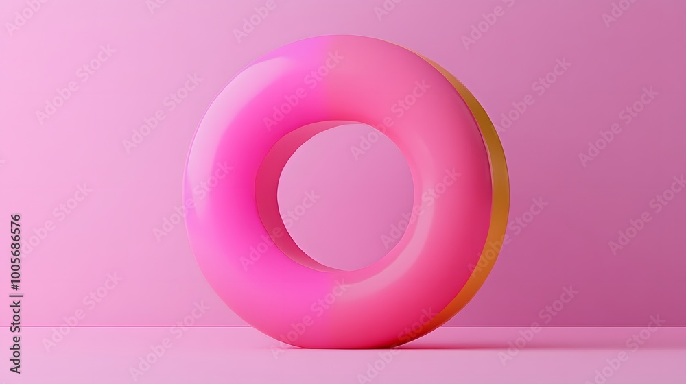 Donut chart on pink background. 3d render illustration. Donut chart on pink background. 3d render illustration.