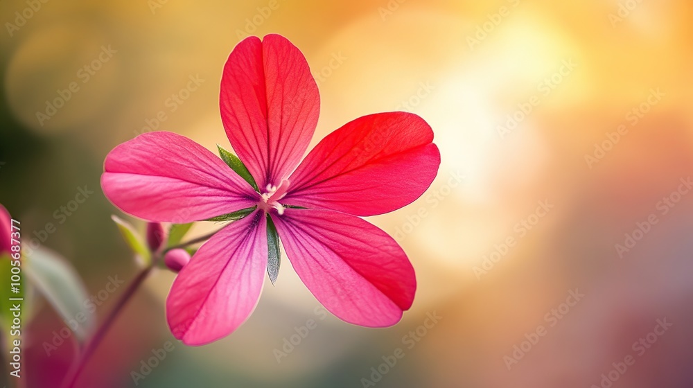 Fototapeta premium Vibrant pink flower against a soft background.