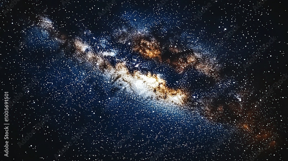 Obraz premium A mesmerizing view of the Milky Way galaxy, with countless stars shimmering against a dark, starry sky.