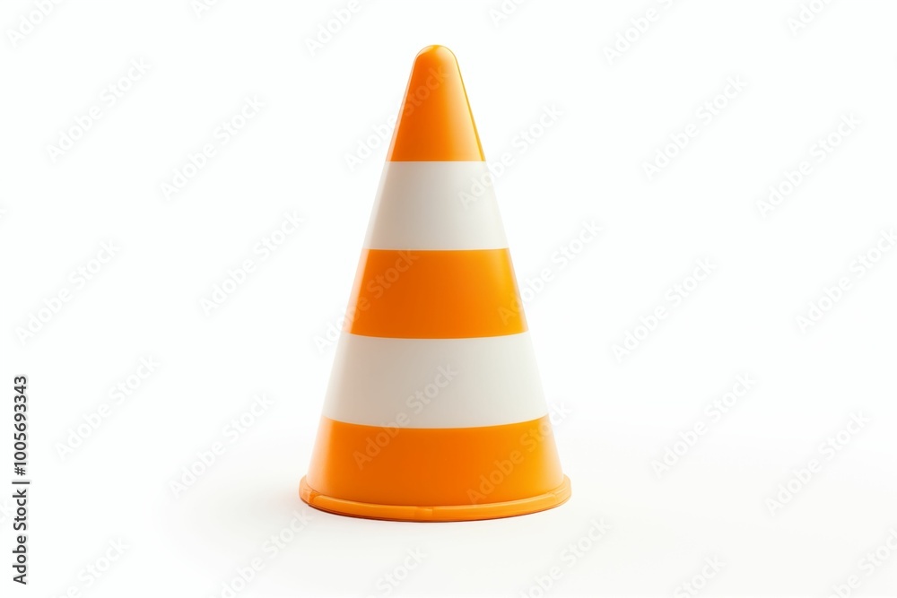 pylons isolated on white background, street orange and white cone. Generative ai pylons isolated on white background, street orange and white cone. Generative ai