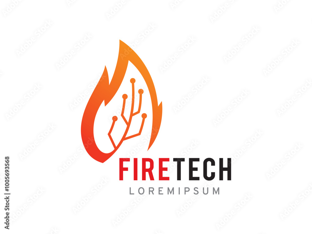 Fire Technology logo symbol or icon template Fire Technology logo symbol or icon template