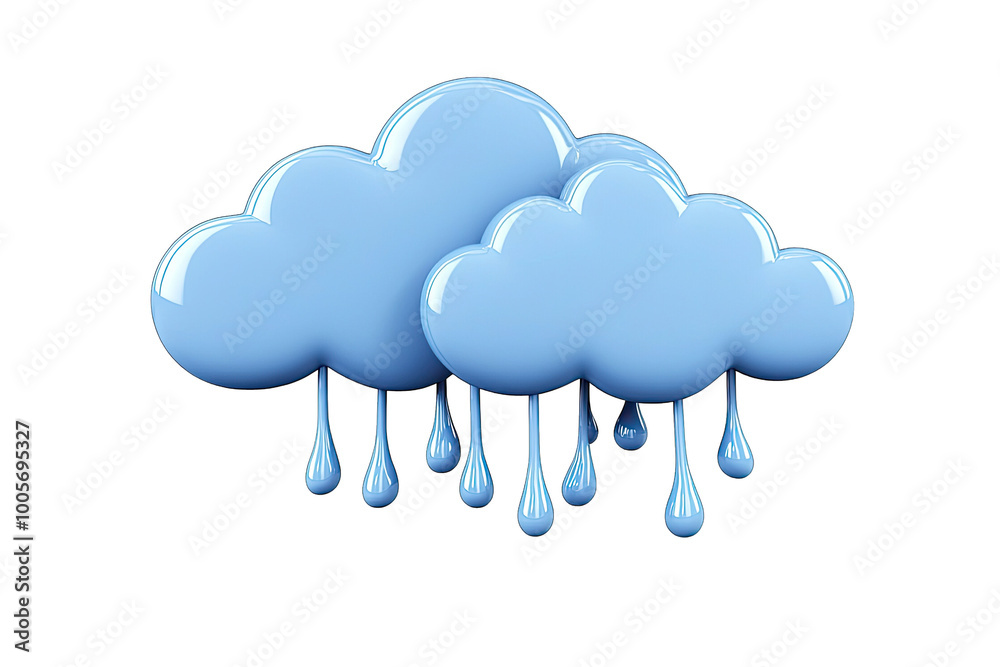 A vibrant blue cloud illustration with drops of rain, perfect for weather-related design projects and environmental themes. A vibrant blue cloud illustration with drops of rain, perfect for weather-related design projects and environmental themes.