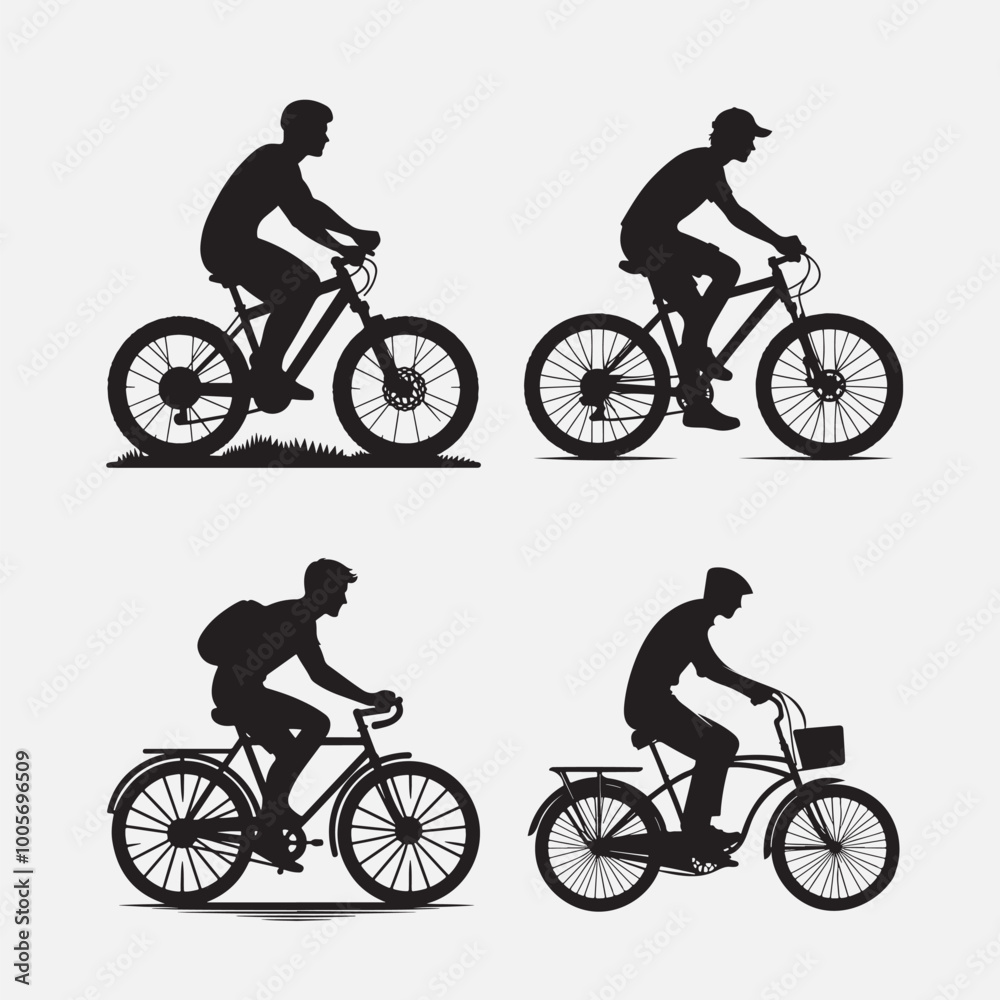 Obraz premium silhouette of a person riding a bicycle