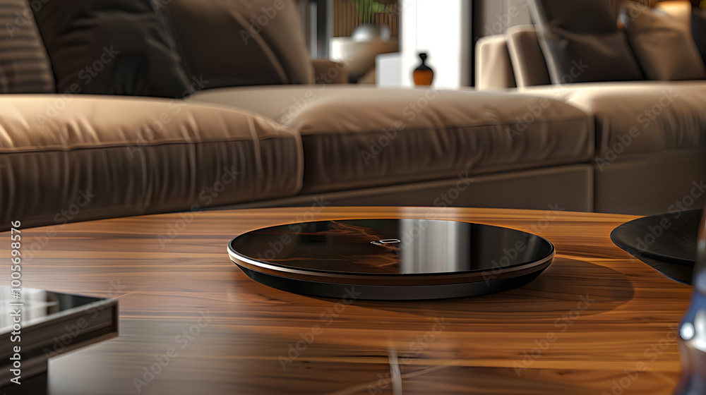 Innovative furniture design featuring a built-in wireless charging pad for convenient device charging. Innovative furniture design featuring a built-in wireless charging pad for convenient device charging.