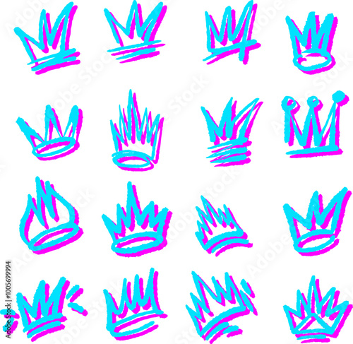 duo tone Glitch Crown draw element