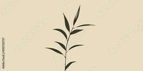 Wallpaper Mural Minimalistic plant silhouette design Torontodigital.ca