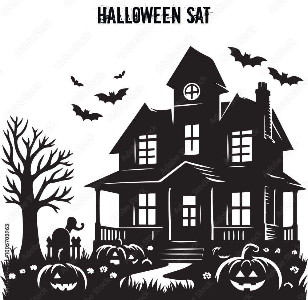 Fototapeta premium halloween background with house